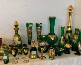 Green Murano glass collection
