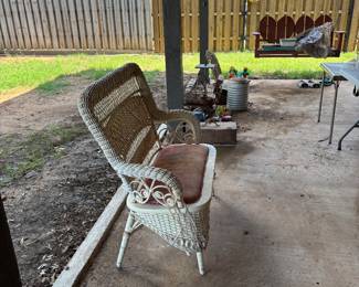 Vintage items on back porch