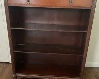 Wood bookcase with drawer