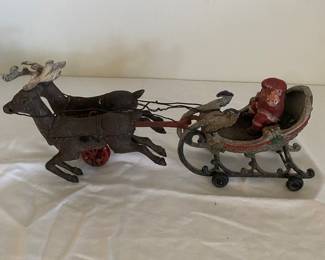 Vintage iron Santa and sleigh