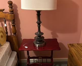 Magazine Rack Side Table/Decorator Table Lamp