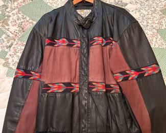 Mesa Ridge Southwestern Embroidered Men's Leather Jacket