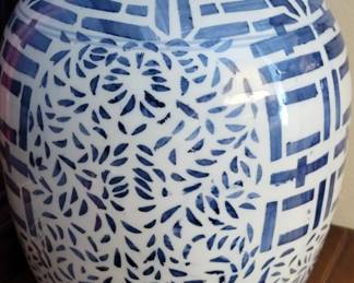 Blue and White Ginger Jar with lid