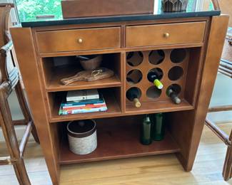 Leather Bar with Stone Top - Great Stitched Detail