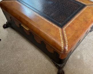 Maitland-Smith Leather Storage Ottoman