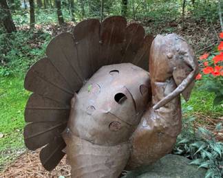 Large Metal Turkey Sculpture