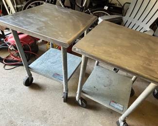 Pair of Eagle Stainless Steel rolling tables