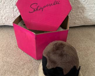 Sweet 70's Schiaparelli Hat with Original Box