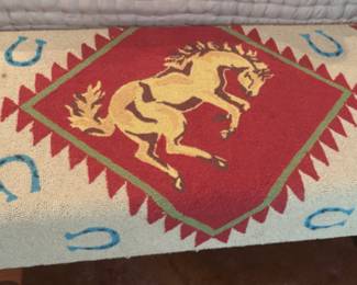 Unusual Western Theme Tufted Bench
