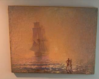 Original Scooter Beach Painting