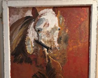 Interesting Reverse Painting of a Horse