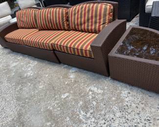 Outdoor 3 Piece Sectional with Side Table