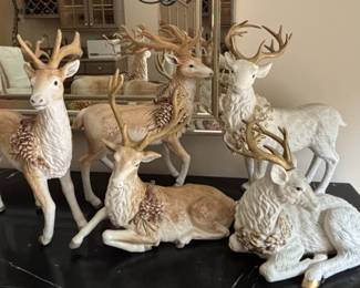 Nice Collection of Fitz and Floyd Forest Fort Deer Figurines