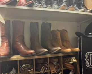 Lots of Cowboy Boots and Belts