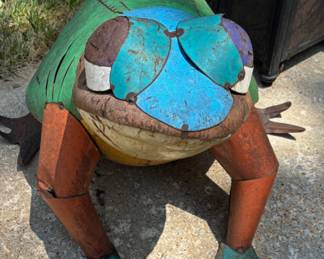 Colorful Large Metal Frog