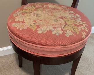 Swivel Needlepoint Vanity Seat