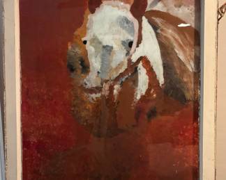 Reverse Side of Horse Painting