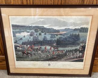 Great Old Hunt Scene Print (one of a pair)