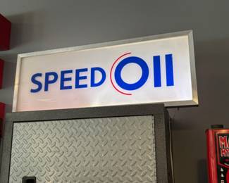 Lighted Speed Oil Sign