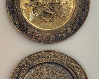 Brass Hunting Scene Wall Plates