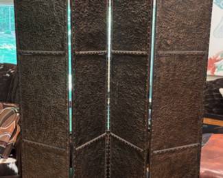 Heavy Hammered Metal 4 Panel Screen