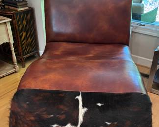 Cowhide and Leather Lounger