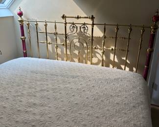 Lovely King Brass and Porcelain Bed
