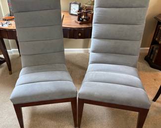 Pair of Century High Back Upholstered Chairs