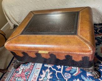Maitland-Smith Leather Storage Ottoman