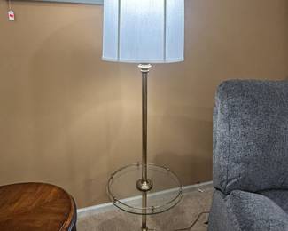 Brass and Glass Floor Lamp