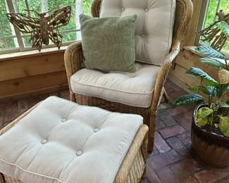 Pier 1 Wicker Chair and Ottoman
