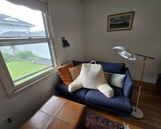 Rug, Sofa, ottoman, Gerald Thurston for lightolier floor lamp