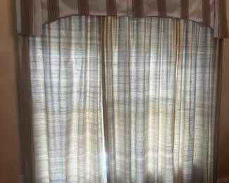 Gorgeous Window Treatments are for sale ~ ( drapes & valances on cornice boards ) . This covers 3 windows ~ ( Shades stay with home )