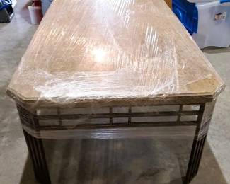 NEW Metal & Marble Side table ~ 28"L x 28"W x 24"H