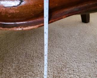 About 9" up to cushioned seat