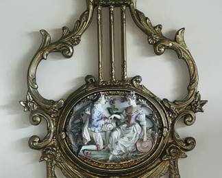 Vintage ~ 1960s ~ Victorian Syroco & porcelain Baroque Style plaques ~ 3 D