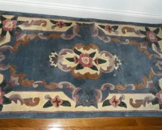 100% Wool Rectangular Aubusson Rug 2' x4'