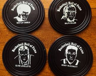 RARE Set of 4 , Basketball HOF Bar Coasters