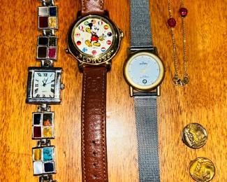 Sterling ,Disney & Skagen watches ~ 18K & 14K 