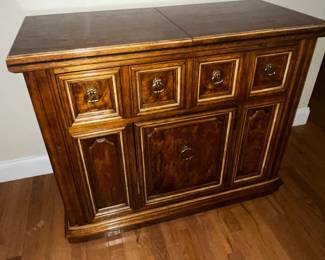 Thomasville Sideboard ~Solid wood with tops that open to black water resistant laminate ~ Also drawers & shelves