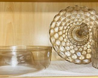 Hostess glass serving pieces