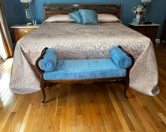 Statesville Chair Co French style bench with original bolster pillows
