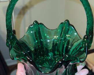 Fenton green handle basket