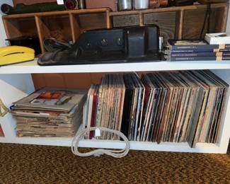 Vintage vinyl including Elvis, John Denver, Glen Campbell, Peter Paul and Mary, military cadence and war songs