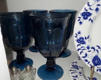Cobalt blue tea glasses