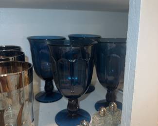 Cobalt blue set of 4 tea glasses