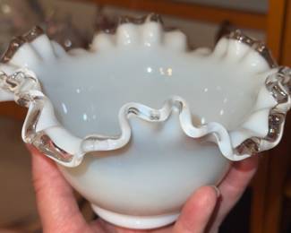 Fenton white ruffle bowl