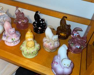 Fenton cat trinket boxes