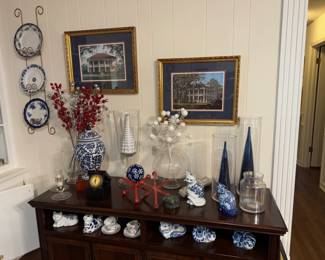 Blue and white decor
