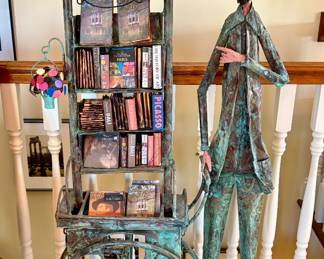 Jim Lewk copper sculpture, The Book Vendor